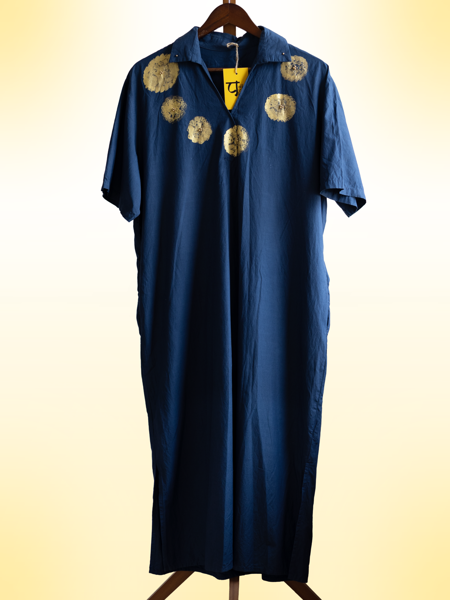 Exotic Bohos Handcrafted Cotton Dress with Bead Detailing