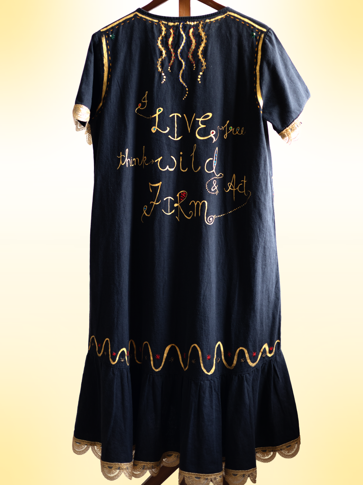 Exotic Bohos Handcrafted Cotton Dress with Sequins & Lace