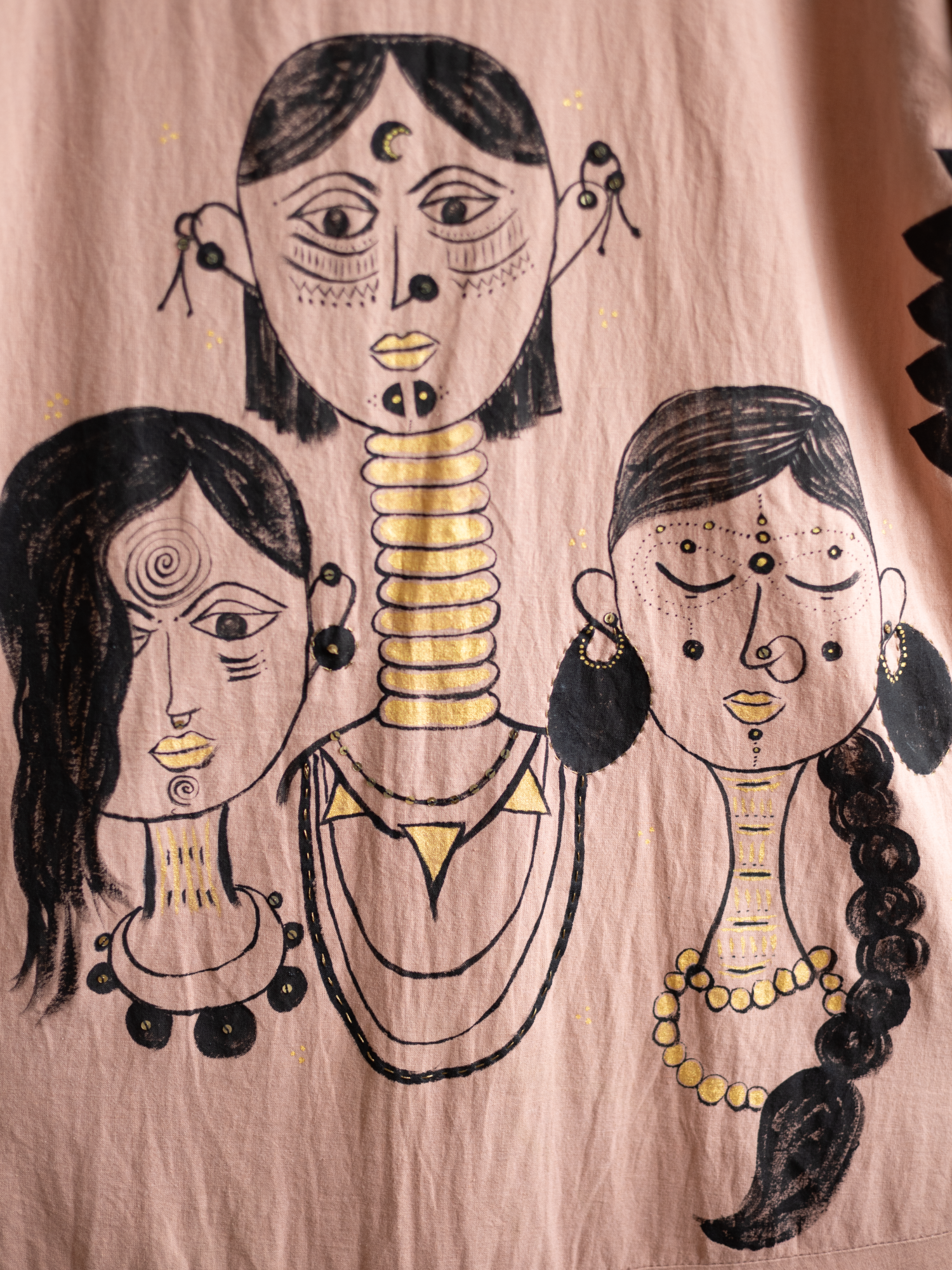 Charismatic Tribes Handcrafted Cotton Dress with Embroidery, Sequins & Beads