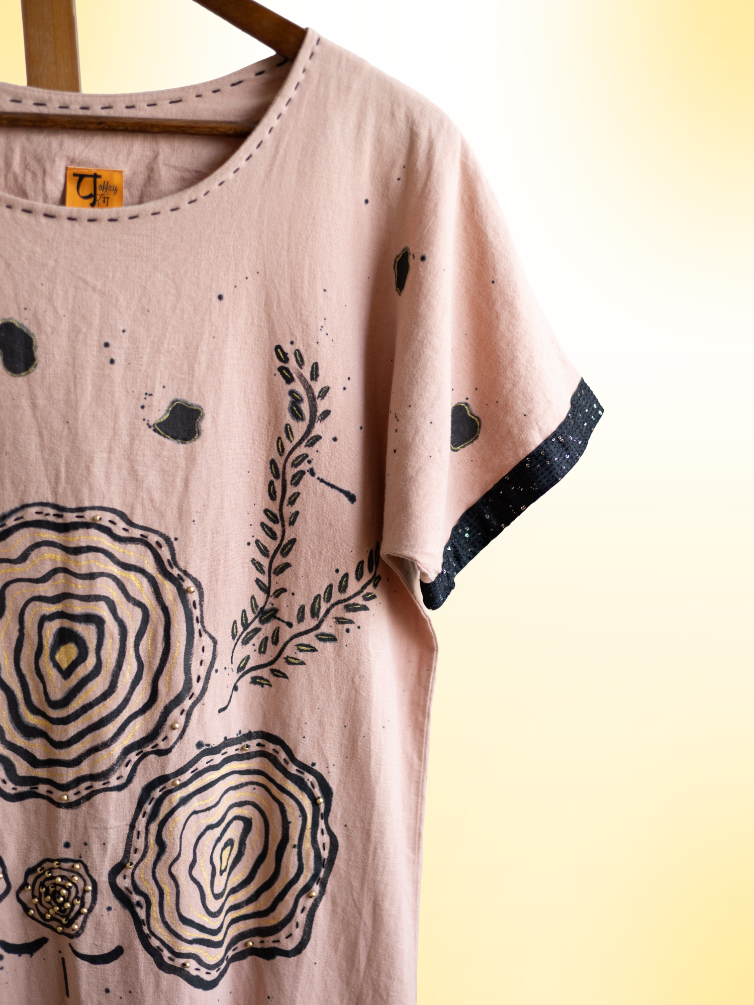 Charismatic Tribes Handcrafted Cotton Dress with Embroidery, Sequins & Beads