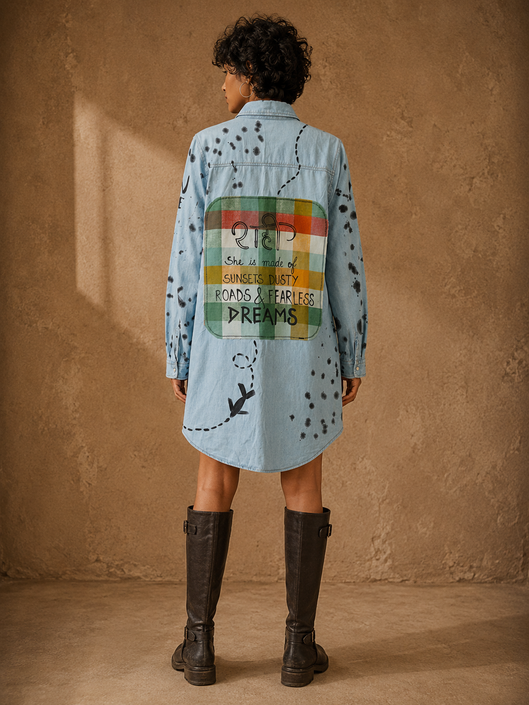 The Rahi Dress – Handcrafted Cotton Denim Dress