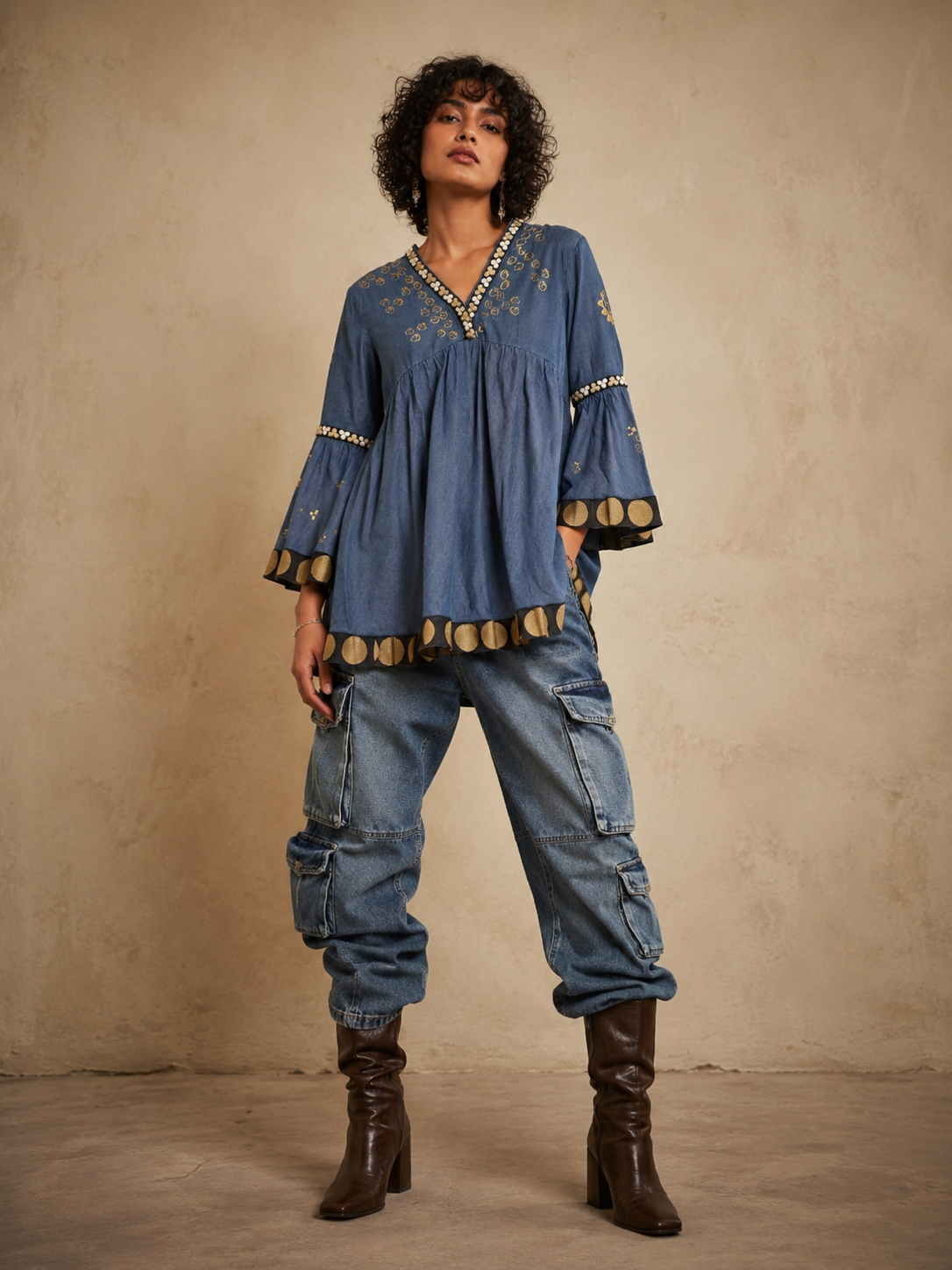 Boho Chakra Kurti Top – Handcrafted Cotton Kurti Top
