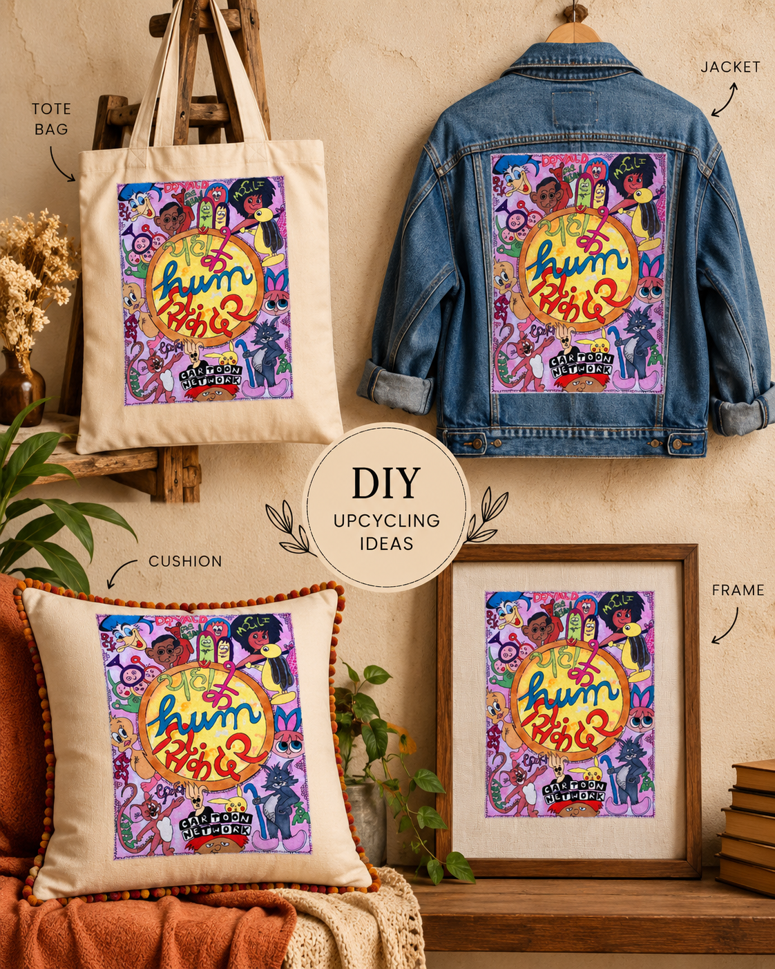 The Retro Doodles Handcrafted Canvas