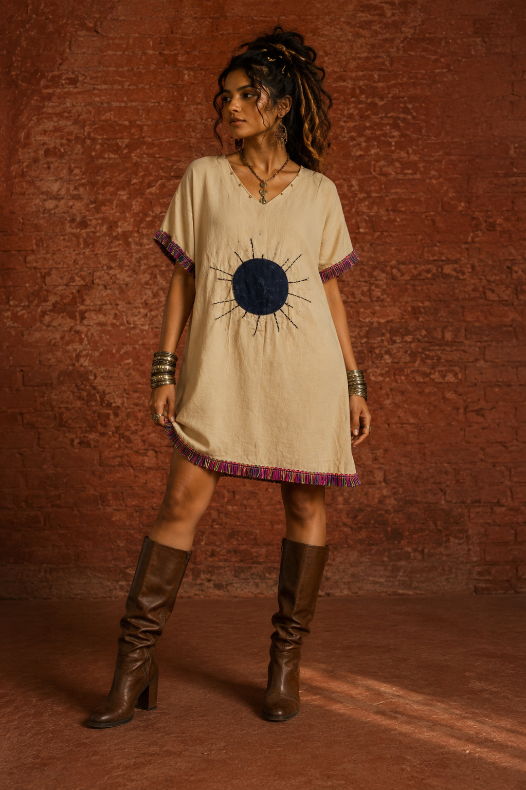 A DRESS CUSTOMISED IN ARTWORK SERIES "AANSHIK"