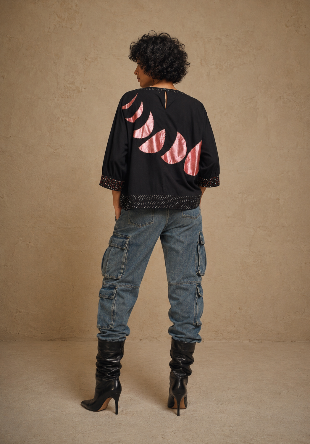The Exotic Bohos Handcrafted Top Top with Hand Painting, Hand Embroidery & Beads