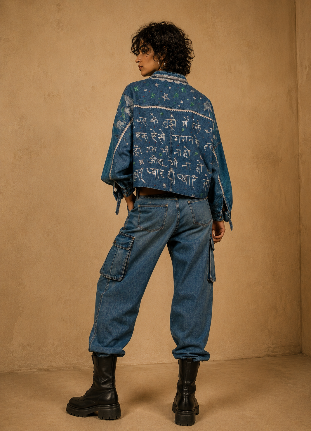 Wandersoul Handcrafted Cotton Jacket with Beads, Sequins & Lace
