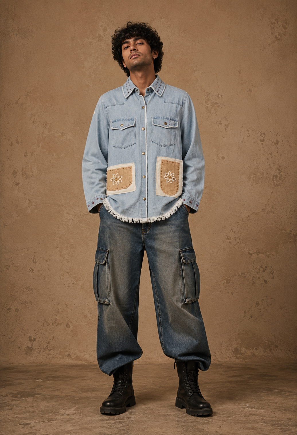 Wandersoul Handcrafted Denim Patchwork Jacket