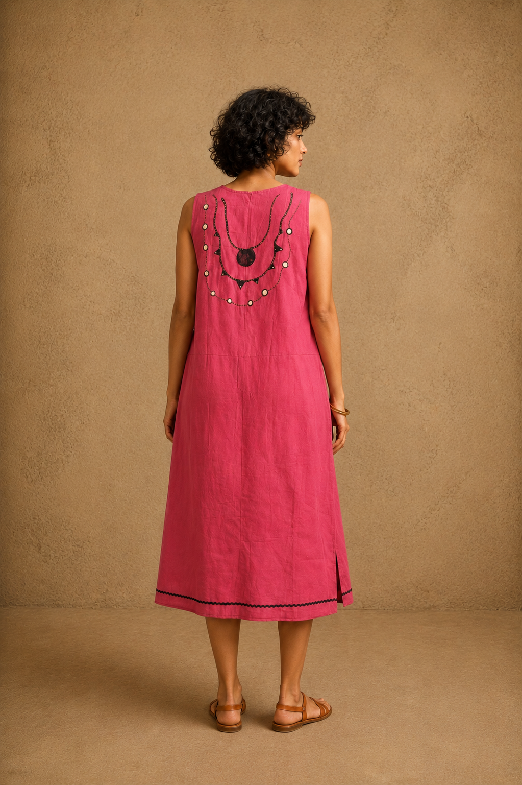 The Charismatic Tribes Handcrafted Cotton Linen Dress