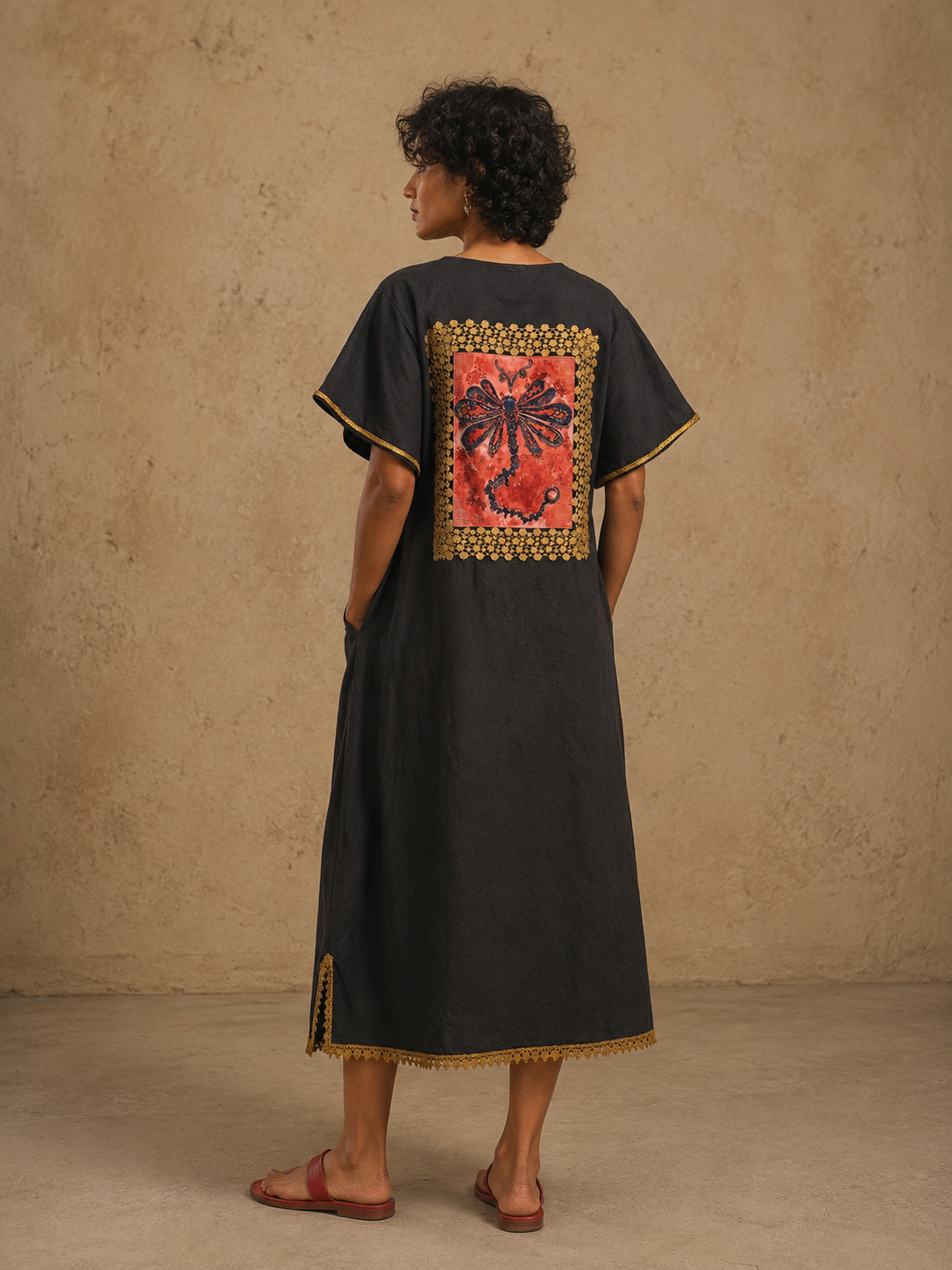 The Dragonfly Handcrafted Cotton Linen Dress