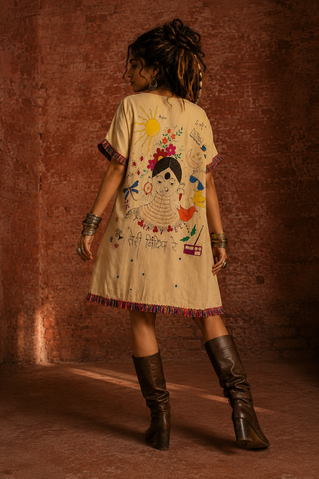 A DRESS CUSTOMISED IN ARTWORK SERIES "AANSHIK"
