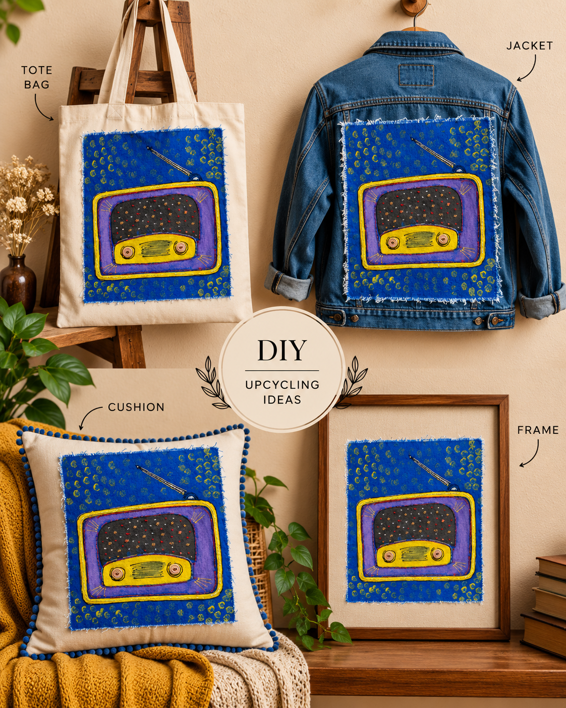 The Retro Doodles Handcrafted Canvas