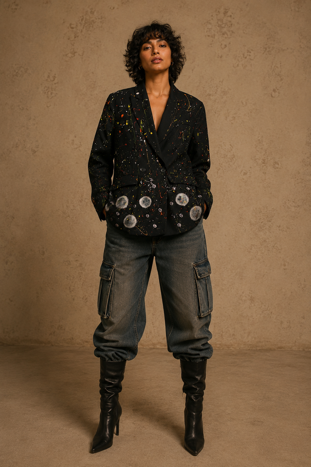 The Exotic Bohos Handcrafted Polyester Viscose Blazer
