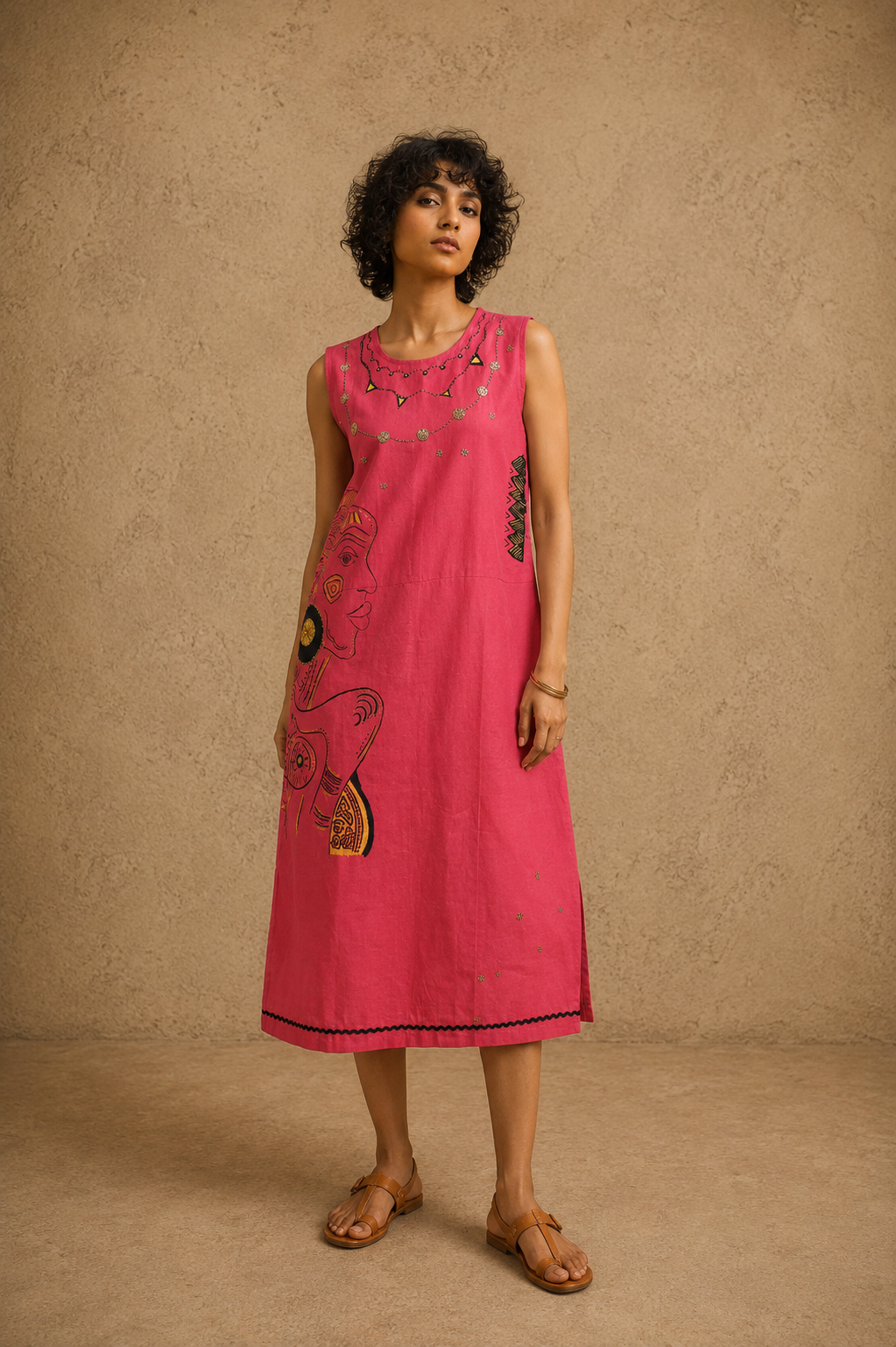 The Charismatic Tribes Handcrafted Cotton Linen Dress