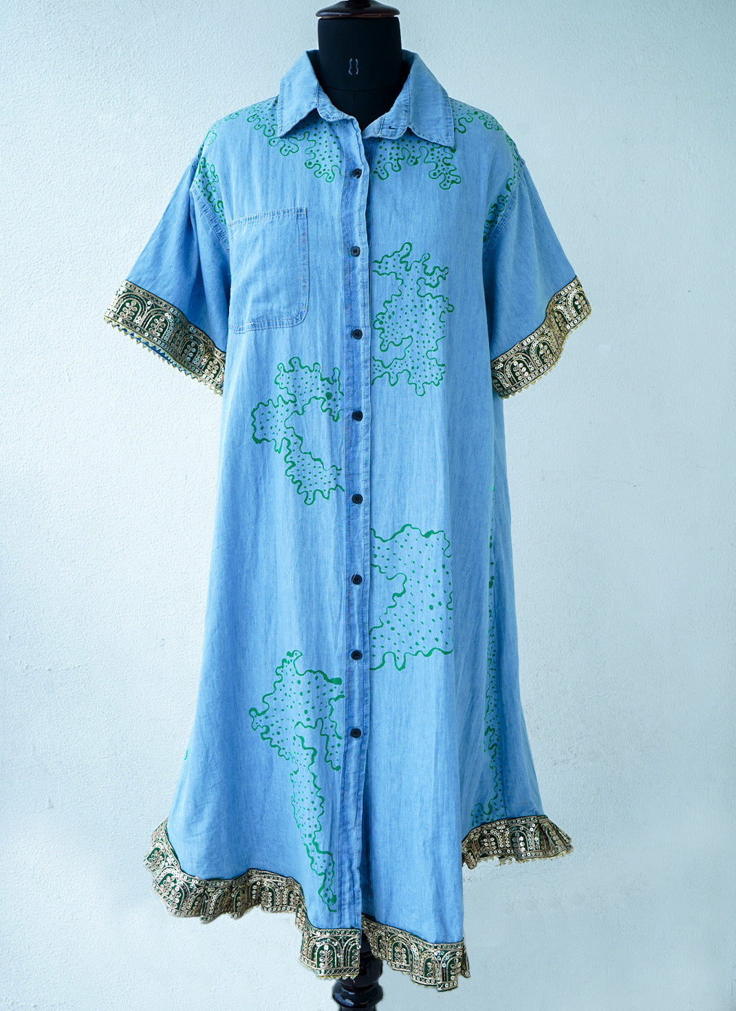 The Rooster Call Dress – Handcrafted Cotton Denim Dress