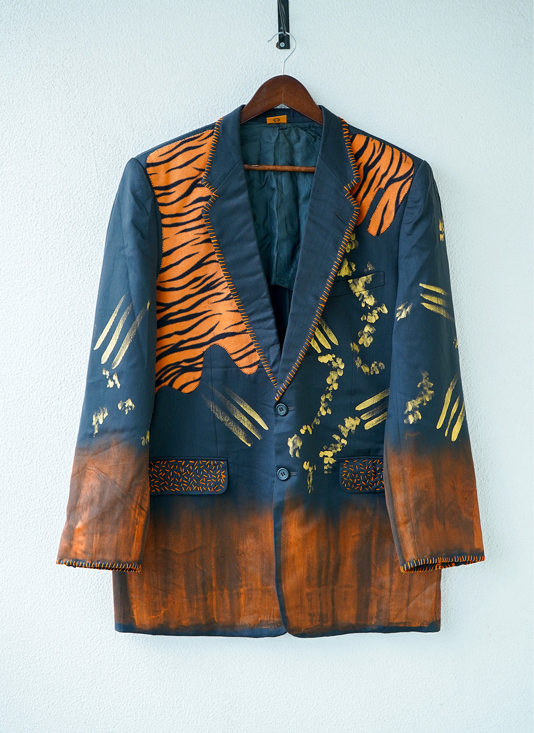 The Majestic Roars Blazer – Handcrafted Mixed Fabric Blazer