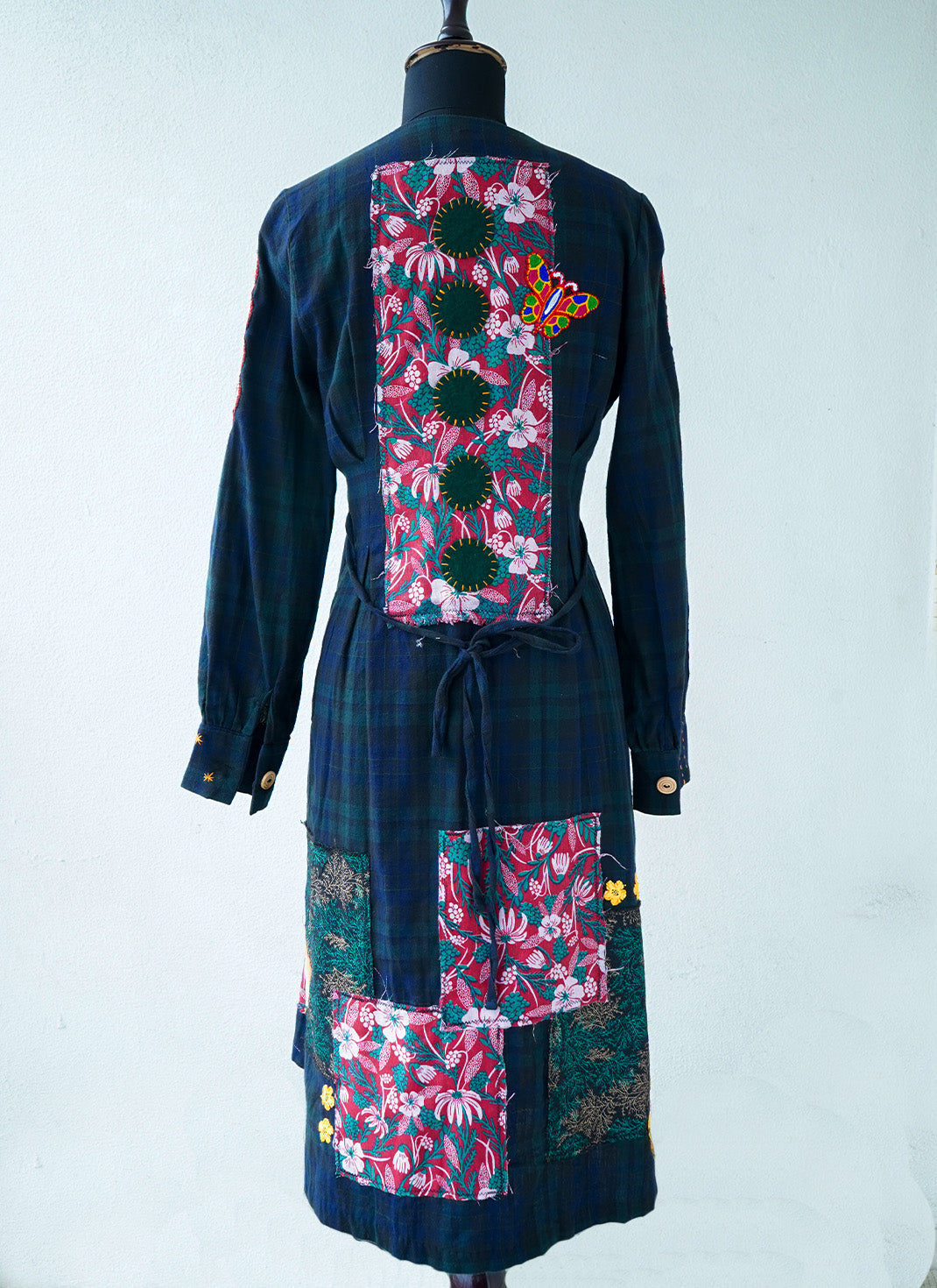 Boho Spirit Button-up Shirt Dress – Handcrafted Flannel Cotton Shirt Dress
