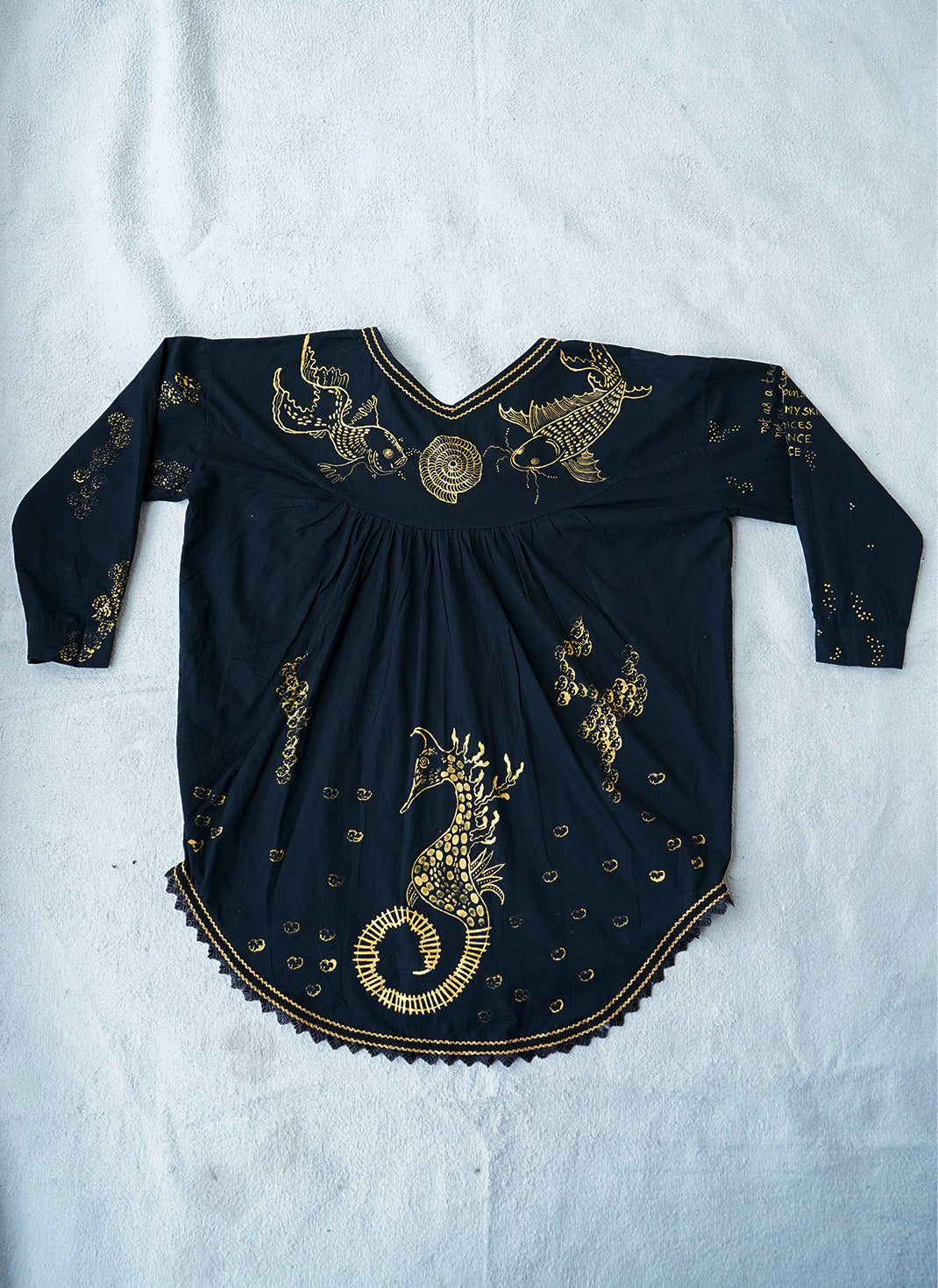 The Blue Tides Oversized Top – Handcrafted Cotton Oversized Top