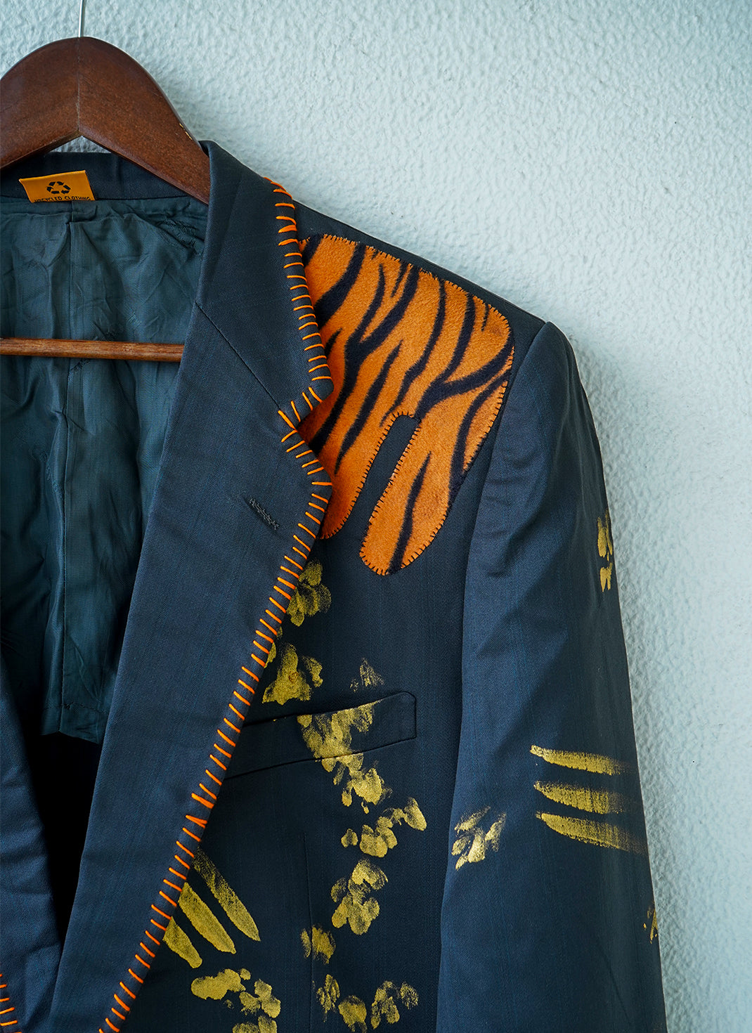 The Majestic Roars Blazer – Handcrafted Mixed Fabric Blazer