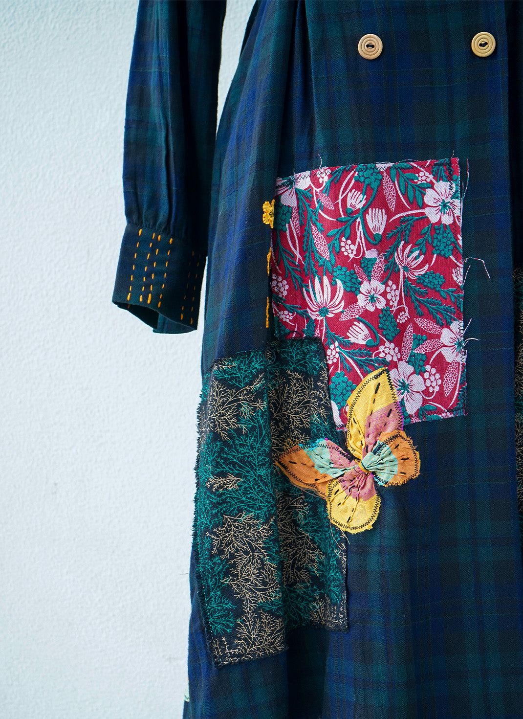 Boho Spirit Button-up Shirt Dress – Handcrafted Flannel Cotton Shirt Dress